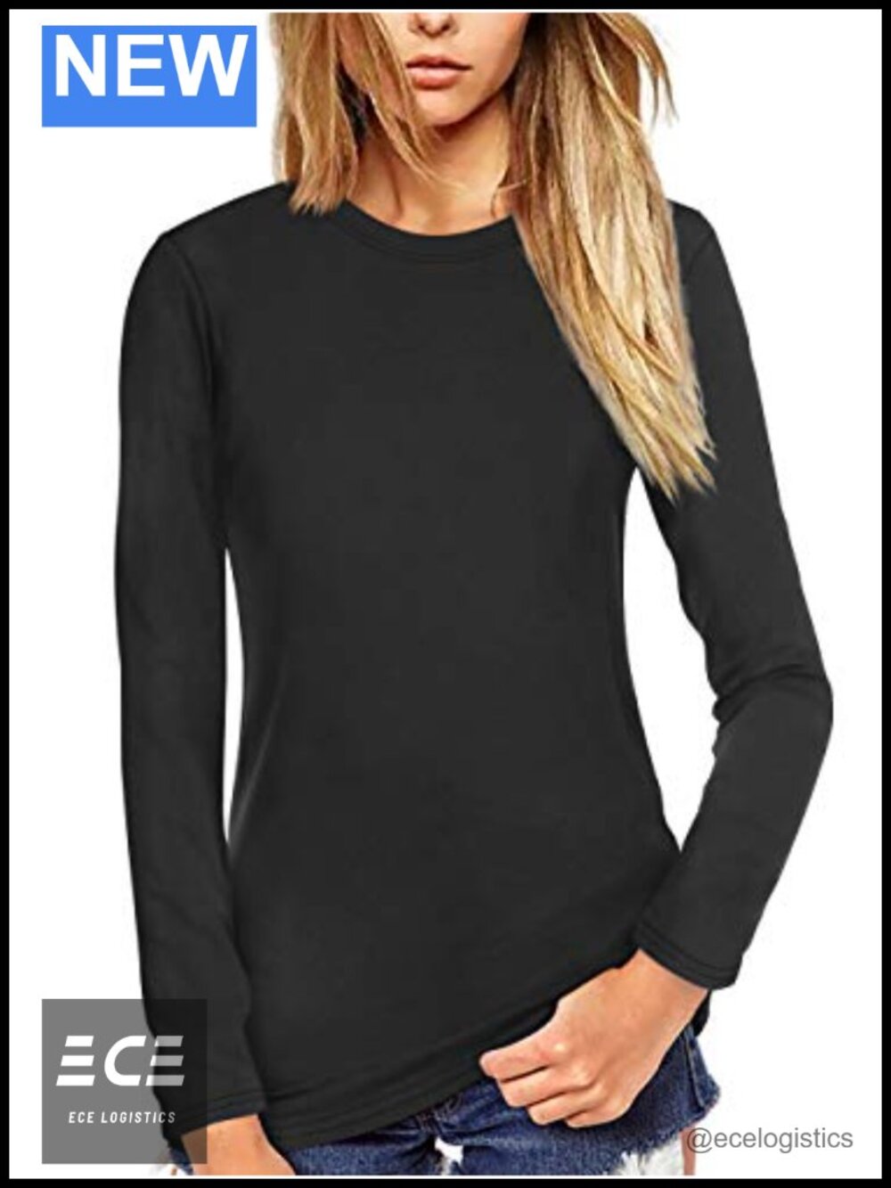 Women's Soft Long Sleeve Crew Neck Tunic T-Shirt Slim Fit Everyday Top